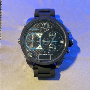 Diesel Black Watch with Blue Accents